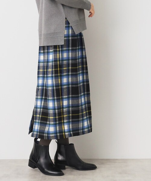Dessin(デッサン)の「【洗える】起毛チェックタックスカート(XS~L)(スカート・レディース・アイボリー系1/ブルー系1/ピンク系その他・00/01/02/03)」の19枚目の写真