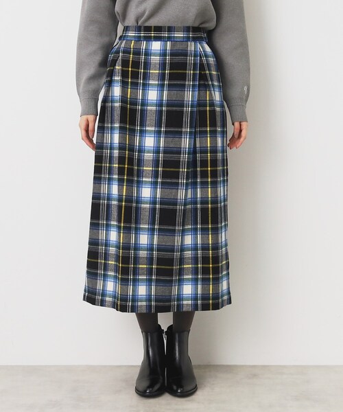 Dessin(デッサン)の「【洗える】起毛チェックタックスカート(XS~L)(スカート・レディース・アイボリー系1/ブルー系1/ピンク系その他・00/01/02/03)」の5枚目の写真