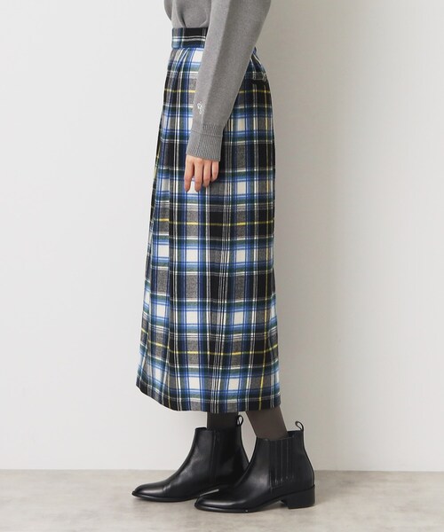Dessin(デッサン)の「【洗える】起毛チェックタックスカート(XS~L)(スカート・レディース・アイボリー系1/ブルー系1/ピンク系その他・00/01/02/03)」の10枚目の写真