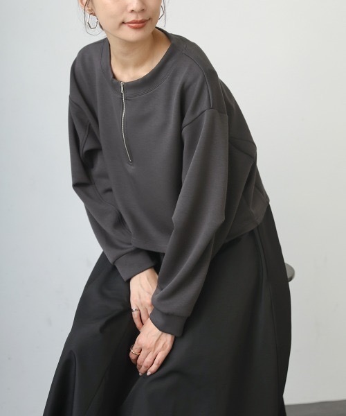 Bou Jeloud(ブージュルード)の「ハーフジッププルオーバーセットワンピース(ワンピース・レディース・ベージュ/グレー/ブラック・FREE)」の18枚目の写真