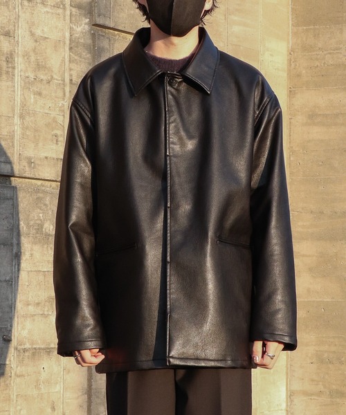 favclo.（ファブクロ）の「leather like oversized car coat / レザー
