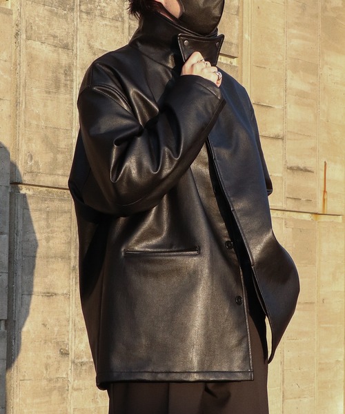 favclo.（ファブクロ）の「leather like oversized car coat / レザー