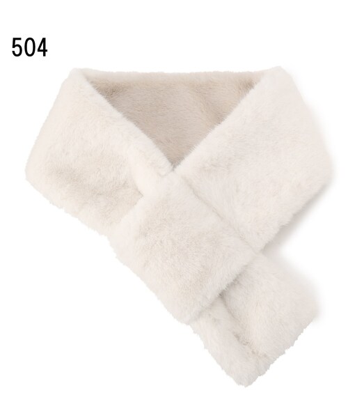 SHOO・LA・RUE(シューラルー)の「◆リバーシブルループ差し込みファーマフラー(ストール/ショール・レディース・ライトグレー系4/ブラウン系その他6/アイボリー系4・00)」の5枚目の写真