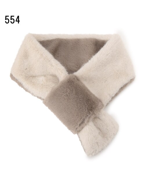 SHOO・LA・RUE(シューラルー)の「◆リバーシブルループ差し込みファーマフラー(ストール/ショール・レディース・ライトグレー系4/ブラウン系その他6/アイボリー系4・00)」の7枚目の写真