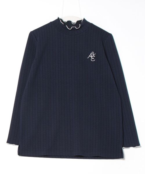 BELLUNA PLUS(ベルーナ)の「<E/A>配色使いジャカードプルオーバー(Tシャツ/カットソー・レディース・アイボリー/ライトグリーン系/ネイビー・MEDIUM/LARGE/X-LARGE)」の1枚目の写真