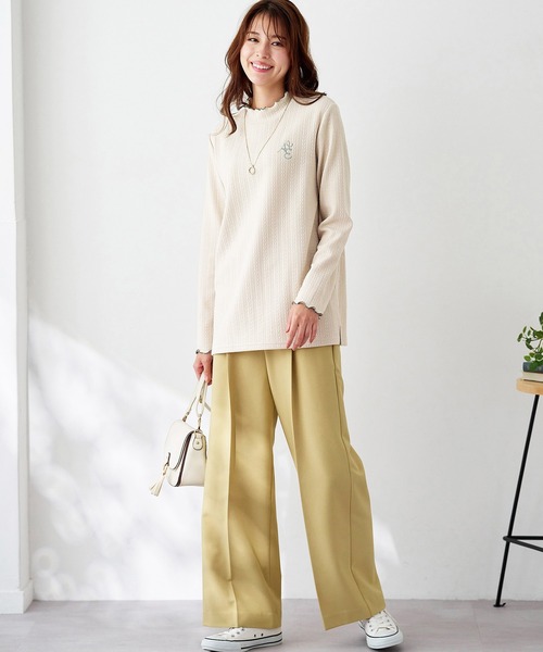 BELLUNA PLUS(ベルーナ)の「<E/A>配色使いジャカードプルオーバー(Tシャツ/カットソー・レディース・アイボリー/ライトグリーン系/ネイビー・MEDIUM/LARGE/X-LARGE)」の18枚目の写真