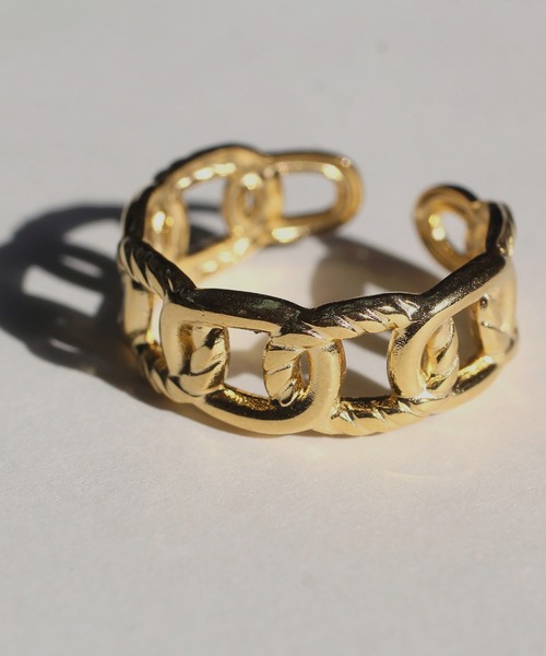 abaskdesign(アバスクデザイン)の「金属アレルギー対応 ロープチェーンオープリング(リング・レディース・ゴールド・16号)」の7枚目の写真