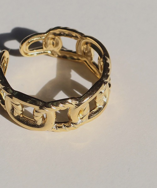 abaskdesign(アバスクデザイン)の「金属アレルギー対応 ロープチェーンオープリング(リング・レディース・ゴールド・16号)」の8枚目の写真
