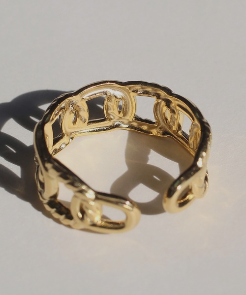abaskdesign(アバスクデザイン)の「金属アレルギー対応 ロープチェーンオープリング(リング・レディース・ゴールド・16号)」の9枚目の写真