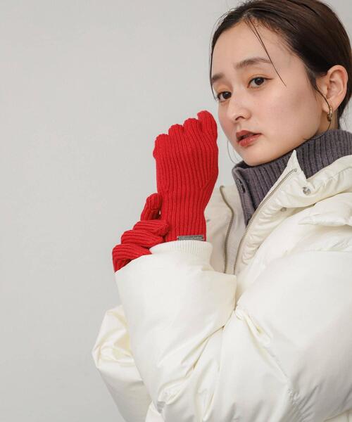 SENSE OF PLACE by URBAN RESEARCH(センスオブプレイスバイアーバンリサーチ)の「モチモチニットグローブ(手袋・レディース・チャコールグレー/レッド/オフホワイト・ONE)」の20枚目の写真