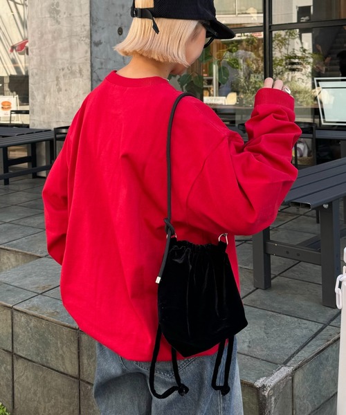 CIAOPANIC TYPY（チャオパニックティピー）の「【ユニセックス】ヘビーコットンビックシルエットスウェットボックスロゴロンTEE（Tシャツ/カットソー・メンズ・レッド/ホワイト/ライトグレー/ブラック・MEDIUM/LARGE）」の13枚目の写真