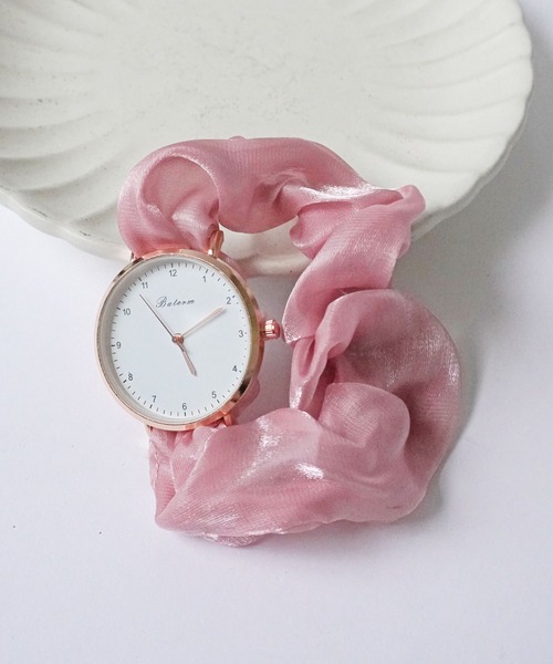 Port（ポート）の「【 antique andico / アンティーク アンディコ 】シアー シュシュ風 腕時計 #（アナログ腕時計・レディース・ピンク/アイボリー/ブラック/ブルー・FREE）」の5枚目の写真