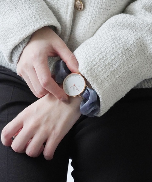 Port（ポート）の「【 antique andico / アンティーク アンディコ 】シアー シュシュ風 腕時計 #（アナログ腕時計・レディース・ピンク/アイボリー/ブラック/ブルー・FREE）」の10枚目の写真