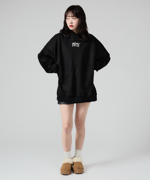 Zipper Design Pull Over Hoodie / ジッパーデザインプルオーバー