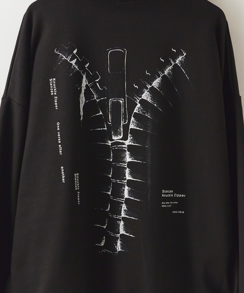 Zipper Design Pull Over Hoodie / ジッパーデザインプルオーバー