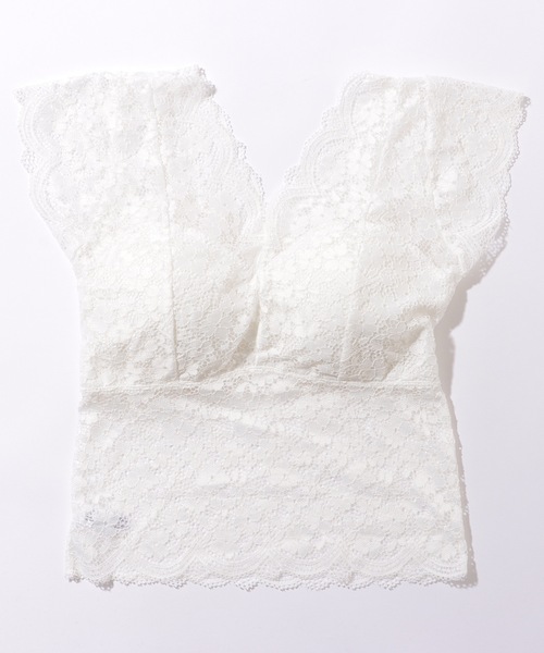 Lace Ladies（レースレディース）の「Vネック スカラップ レース カップ付き トップス（その他トップス・レディース・ブラック/ホワイト・FREE）」の10枚目の写真