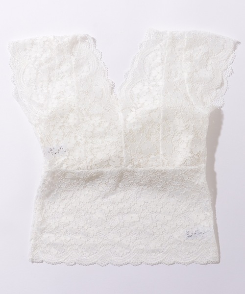 Lace Ladies（レースレディース）の「Vネック スカラップ レース カップ付き トップス（その他トップス・レディース・ブラック/ホワイト・FREE）」の9枚目の写真