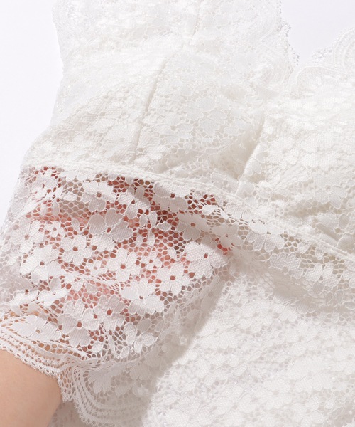 Lace Ladies（レースレディース）の「Vネック スカラップ レース カップ付き トップス（その他トップス・レディース・ブラック/ホワイト・FREE）」の8枚目の写真