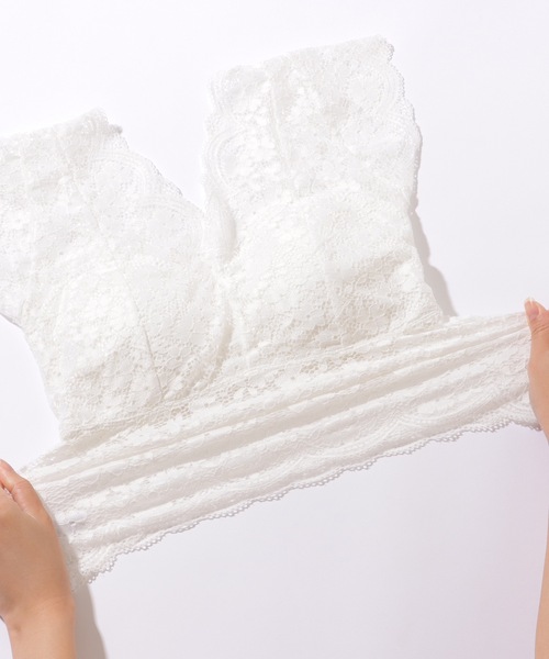 Lace Ladies（レースレディース）の「Vネック スカラップ レース カップ付き トップス（その他トップス・レディース・ブラック/ホワイト・FREE）」の6枚目の写真