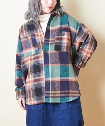 CUBE SUGAR | 起毛チェックビッグシャツ(シャツ/ブラウス)
