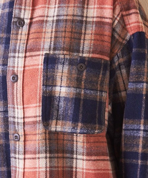 CUBE SUGAR（キューブシュガー）の「起毛チェックビッグシャツ（シャツ/ブラウス・レディース・グリーン/イエロー/オレンジ・M）」の17枚目の写真