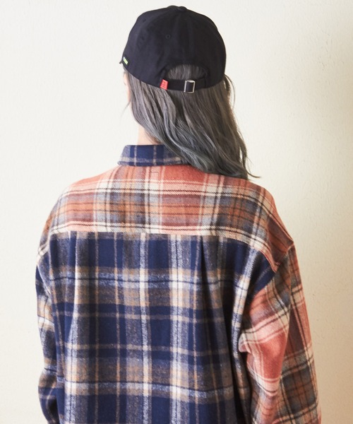 CUBE SUGAR（キューブシュガー）の「起毛チェックビッグシャツ（シャツ/ブラウス・レディース・グリーン/イエロー/オレンジ・M）」の22枚目の写真
