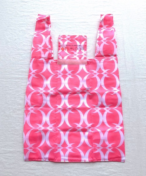 Q（キュー）の「モノグラムエコバッグ（エコバッグ/サブバッグ・レディース・ライトグレー/ピンク・ONE SIZE）」の12枚目の写真