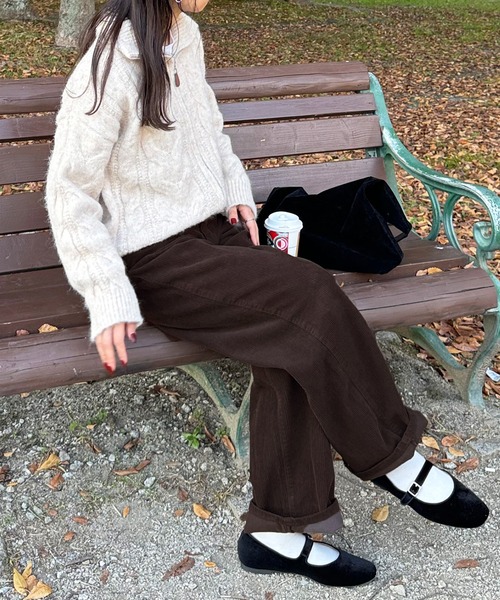 コーデュロイワイドストレートパンツ（その他パンツ）｜LE MORE