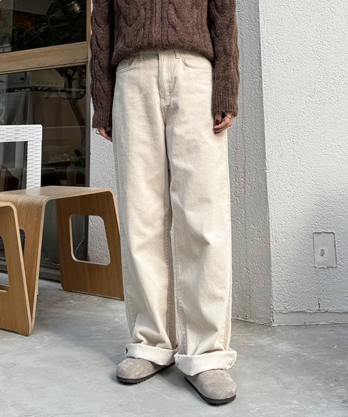 コーデュロイワイドストレートパンツ（その他パンツ）｜LE MORE