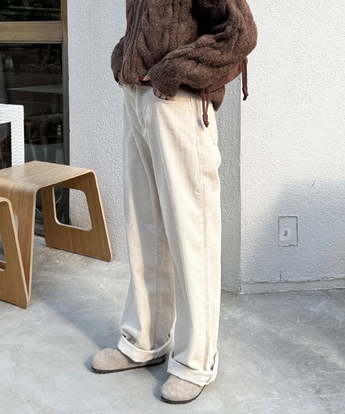 LE MORE（リモア）の「コーデュロイワイドストレートパンツ（その他パンツ・レディース・アイボリー/ブラウン・FREE）」の7枚目の写真