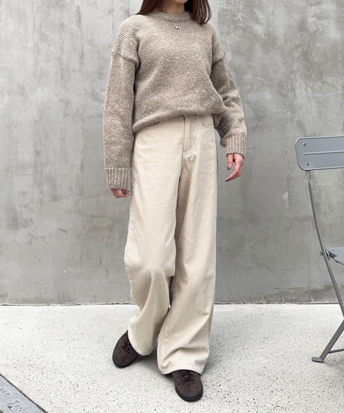 LE MORE（リモア）の「コーデュロイワイドストレートパンツ（その他パンツ・レディース・アイボリー/ブラウン・FREE）」の11枚目の写真