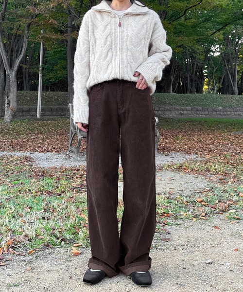 コーデュロイワイドストレートパンツ（その他パンツ）｜LE MORE