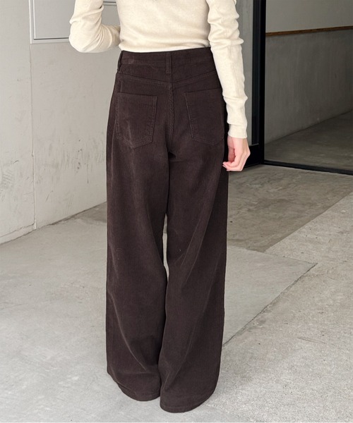 LE MORE（リモア）の「コーデュロイワイドストレートパンツ（その他パンツ・レディース・アイボリー/ブラウン・FREE）」の22枚目の写真