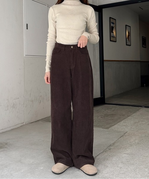 コーデュロイワイドストレートパンツ（その他パンツ）｜LE MORE