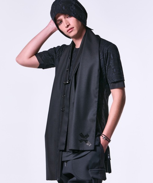 kiryuyrik キリュウキリュウ ヒップハングマフラー kiryuyrik - Black & White Check Hip Hung Muffler / チェック