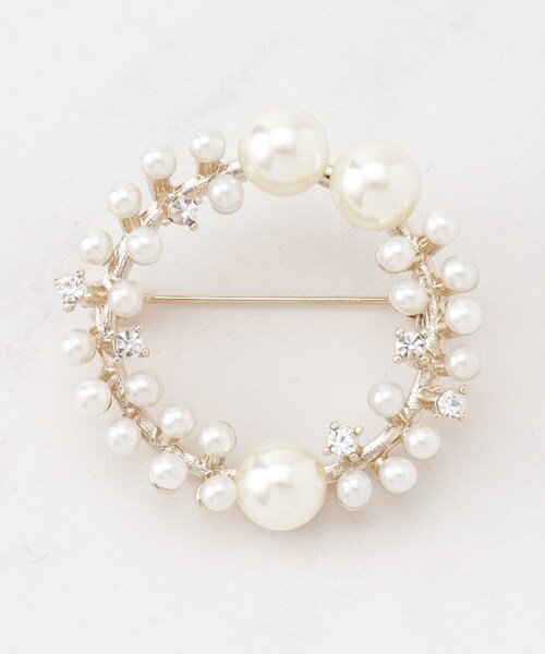 couture brooch(クチュールブローチ)の「◆サークルパール調ブローチ(ブローチ/コサージュ・レディース・シルバー/ゴールド・00)」の1枚目の写真