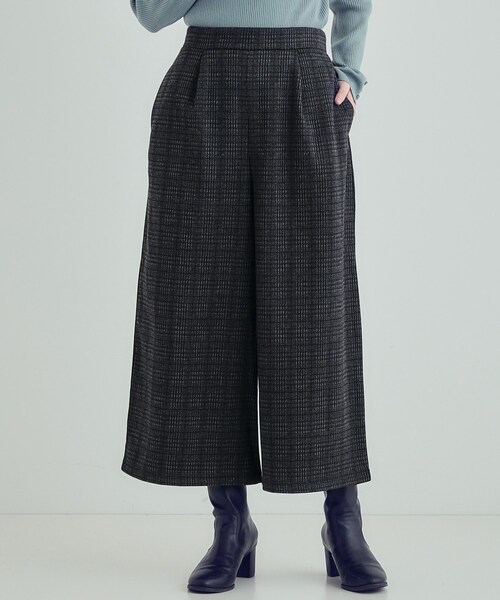 DRESKIP（ドレスキップ）の「【S-LL】あったか裏起毛クロップドワイドパンツ（その他パンツ・レディース・チャコールグレー/ベージュ系1/ブラック・01/02/03/04）」の4枚目の写真