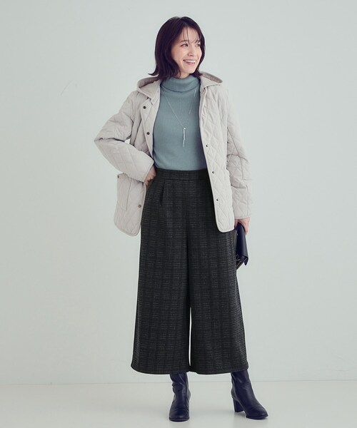 S-LL】あったか裏起毛クロップドワイドパンツ（その他パンツ