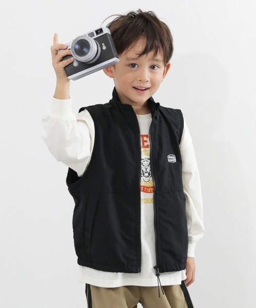 devirock(デビロック)の「水はじく ナイロン ポケッタブルベスト(その他アウター・キッズ・スカイブルー/ブラック/ライトグレー・110cm/100cm/160cm/150cm/140cm/130cm/120cm)」の3枚目の写真