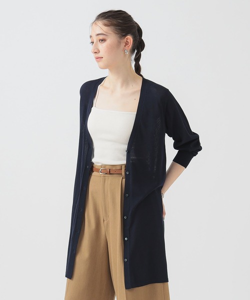 B:MING by BEAMS（ビーミングバイビームス）の「ウォッシャブル ニット カーディガン 25SS（カーディガン/ボレロ・レディース・ライトグレー/ネイビー/ライトブルー・ONE SIZE）」の3枚目の写真