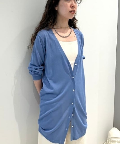 B:MING by BEAMS（ビーミングバイビームス）の「ウォッシャブル ニット カーディガン 25SS（カーディガン/ボレロ・レディース・ライトグレー/ネイビー/ライトブルー・ONE SIZE）」の2枚目の写真