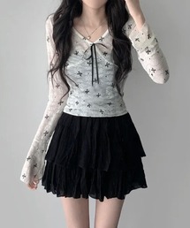 gossip！ロサンゼルス | Y2K リボンレース シースルートップス(Tシャツ/カットソー)