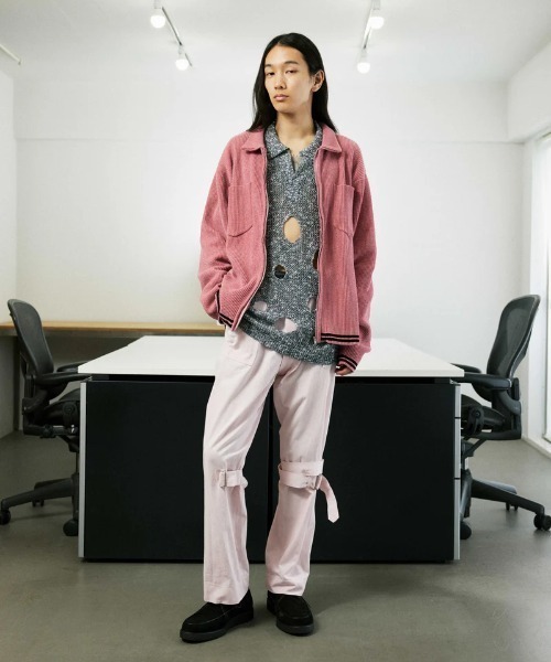 PHINGERIN（フィンガリン）の「CORDY KNIT JACKET（ブルゾン・メンズ・ブラック/ピンク・L）」の8枚目の写真