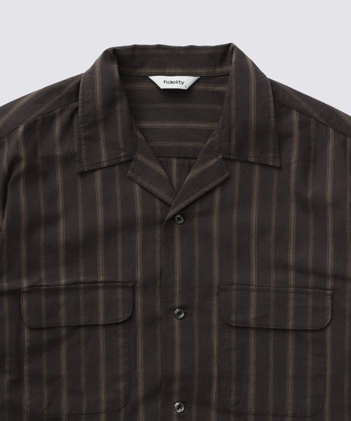 FIDELITY(フィデリティ)の「OGANIC STRIPE S/S SHIRT / 半袖オープンカラーシャツ(シャツ/ブラウス・メンズ・アイボリー/チャコール・MEDIUM/LARGE)」の8枚目の写真