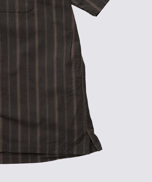 FIDELITY(フィデリティ)の「OGANIC STRIPE S/S SHIRT / 半袖オープンカラーシャツ(シャツ/ブラウス・メンズ・アイボリー/チャコール・MEDIUM/LARGE)」の9枚目の写真
