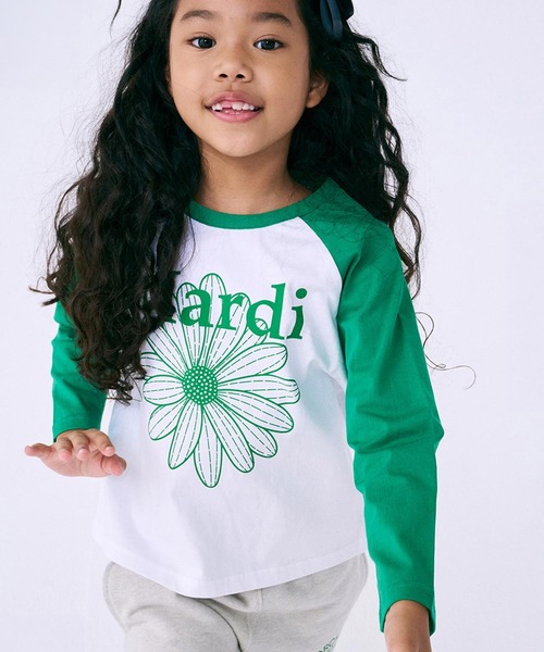 Mardi Mercredi(マルディメクルディ)の「KIDS TSHIRT RAGLAN FLOWERMARDI / キッズ Tシャツ ラグラン フラワーマルディ(Tシャツ/カットソー・キッズ・ネイビー/ブラック/ピンク/グリーン・110cm/100cm/130cm/120cm)」の19枚目の写真