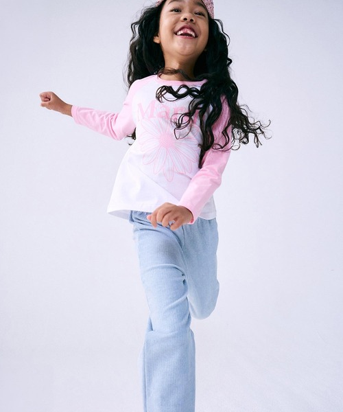 Mardi Mercredi(マルディメクルディ)の「KIDS TSHIRT RAGLAN FLOWERMARDI / キッズ Tシャツ ラグラン フラワーマルディ(Tシャツ/カットソー・キッズ・ネイビー/ブラック/ピンク/グリーン・110cm/100cm/130cm/120cm)」の10枚目の写真