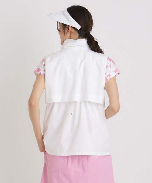 adabat（アダバット）の「撥水加工 ロゴチェックジップアップベスト（ベスト・レディース・ネイビー/ホワイト・38/40/42）」の6枚目の写真