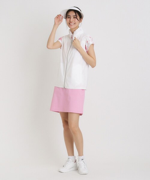 adabat（アダバット）の「撥水加工 ロゴチェックジップアップベスト（ベスト・レディース・ネイビー/ホワイト・38/40/42）」の7枚目の写真