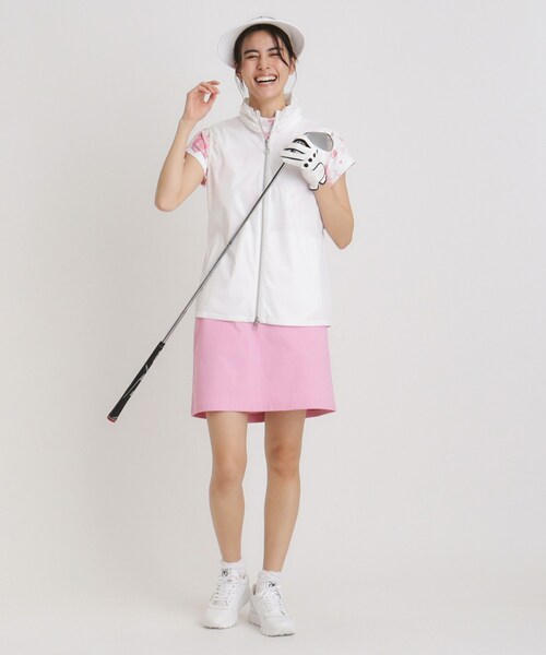 adabat（アダバット）の「撥水加工 ロゴチェックジップアップベスト（ベスト・レディース・ネイビー/ホワイト・38/40/42）」の8枚目の写真